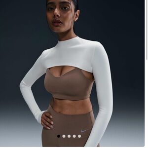 Nike Women's White Long Sleeve Crop Top